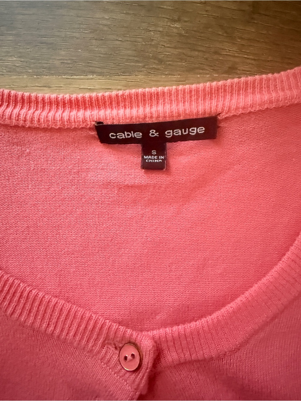 Cable & Gauge Coral Pink Women’s Button-Up Sweater - Picture 2 of 3